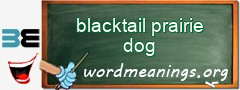WordMeaning blackboard for blacktail prairie dog